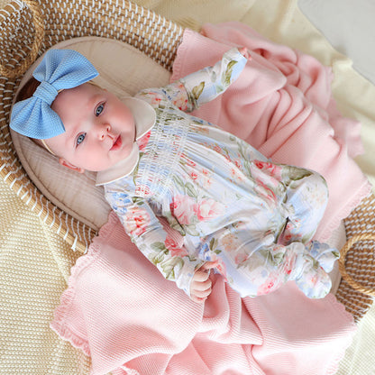 Leigh Footie Smocked Ruffled One Piece