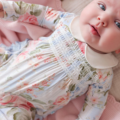 Leigh Footie Smocked Ruffled One Piece