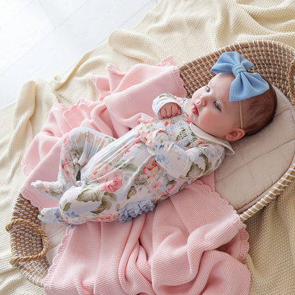 Leigh Footie Smocked Ruffled One Piece