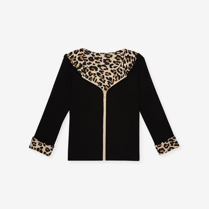 Lana Leopard Tan Reversible Long Sleeve Jacket