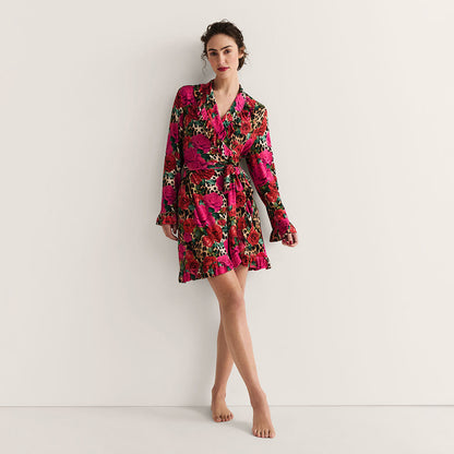 Wild Roses Women's Ruffled Luxe Robe