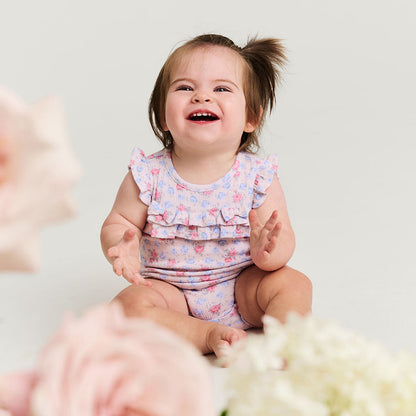 Laney Pointelle Ruffled Bubble Romper