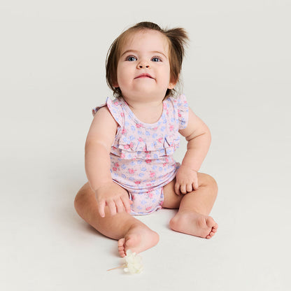Laney Pointelle Ruffled Bubble Romper