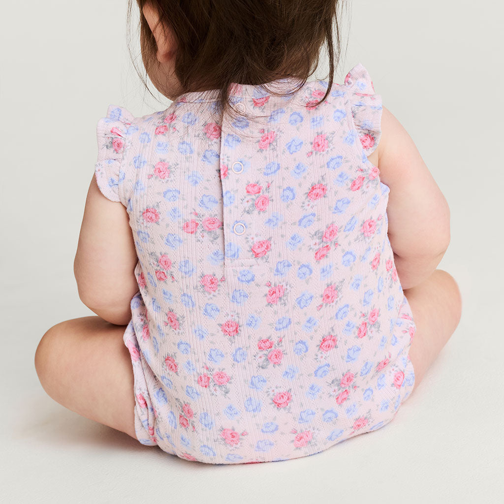 Laney Pointelle Ruffled Bubble Romper