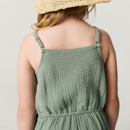 Soft Jade Cotton Crinkle Romper