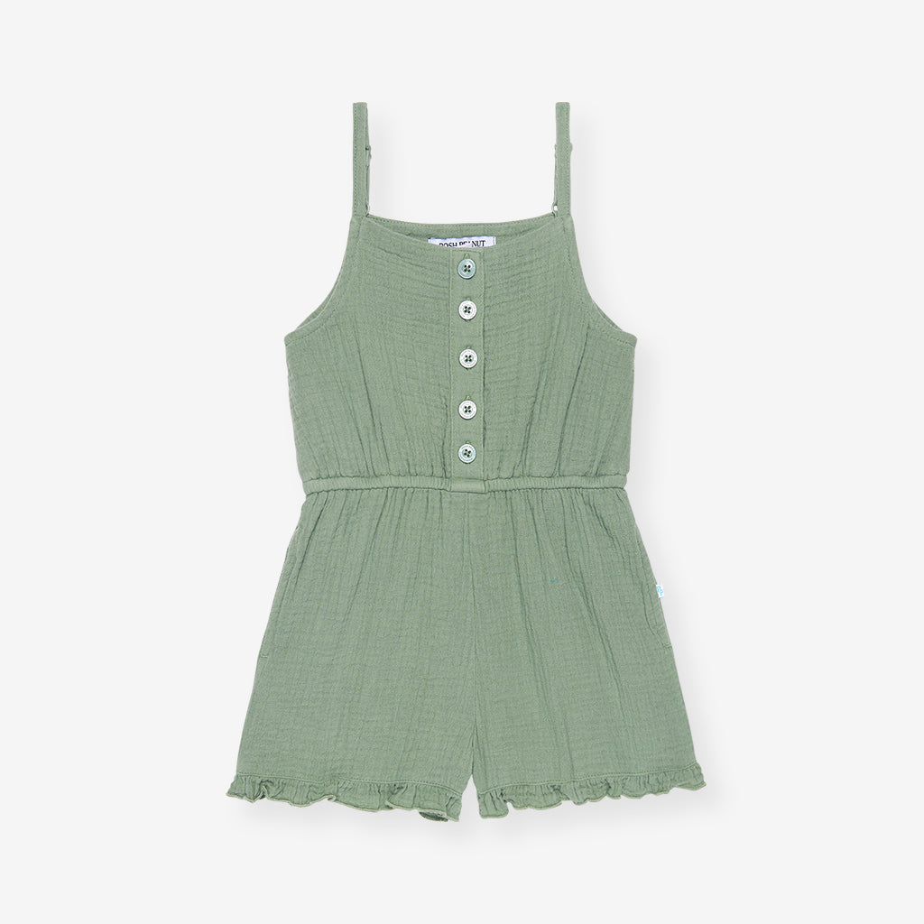Soft Jade Cotton Crinkle Romper