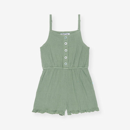 Soft Jade Cotton Crinkle Romper