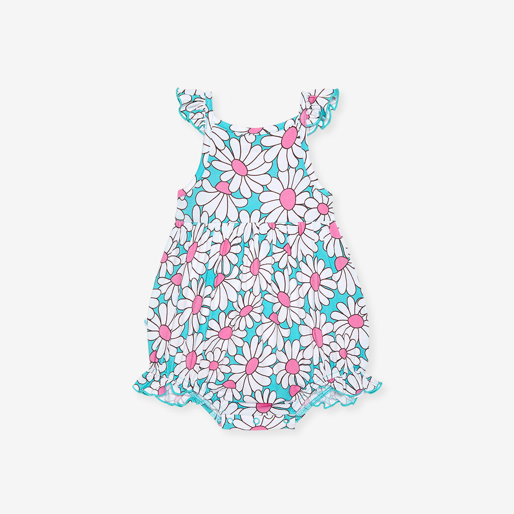 Retro Daisy Ruffled Cami Bubble Romper