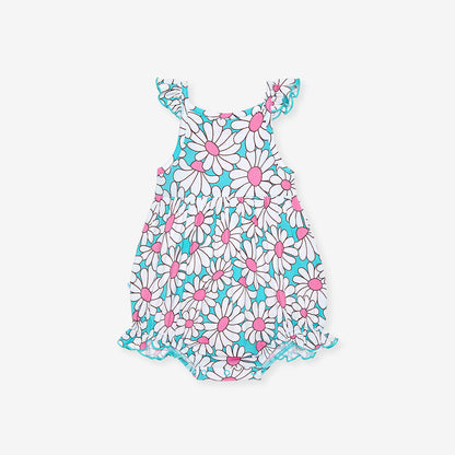 Retro Daisy Ruffled Cami Bubble Romper