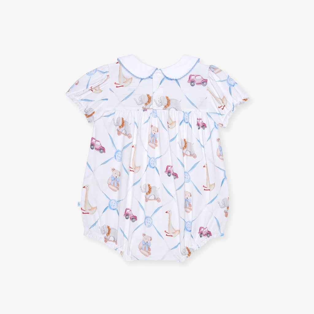 Oxford Peter Pan Collar Bubble Romper