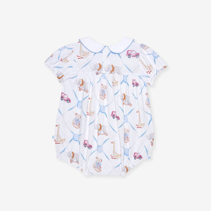 Oxford Peter Pan Collar Bubble Romper