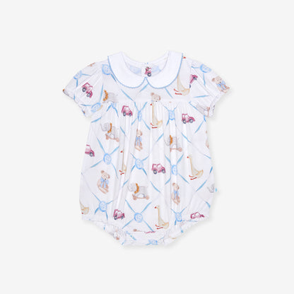 Oxford Peter Pan Collar Bubble Romper