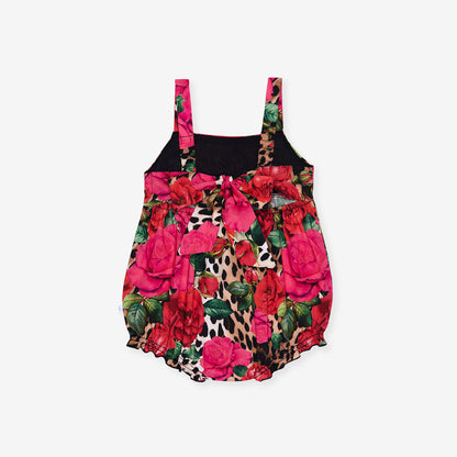 Wild Roses Bamboo Challis Tie Back Bubble Romper