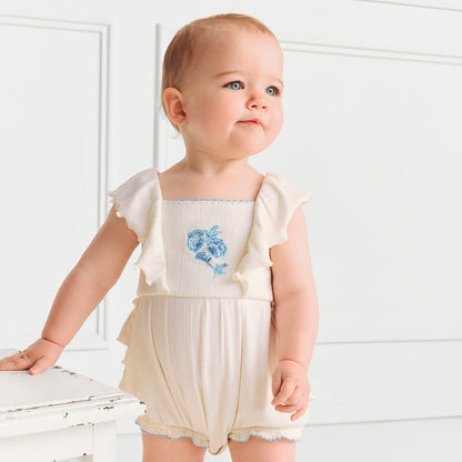 Ivory Hattie Ruffled Bubble Romper