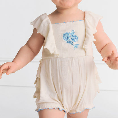 Ivory Hattie Ruffled Bubble Romper
