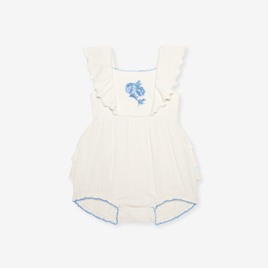Ivory Hattie Ruffled Bubble Romper