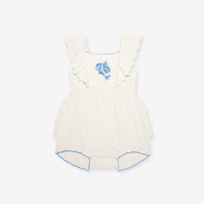 Ivory Hattie Ruffled Bubble Romper