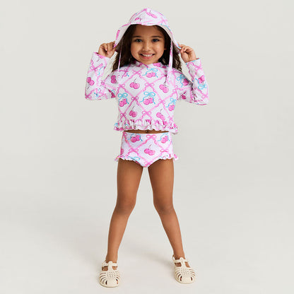 Amarena Long Sleeve Rash Guard Ruffled Bummie Set