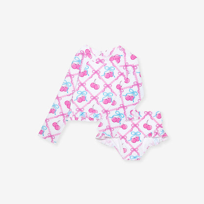 Amarena Long Sleeve Rash Guard Ruffled Bummie Set