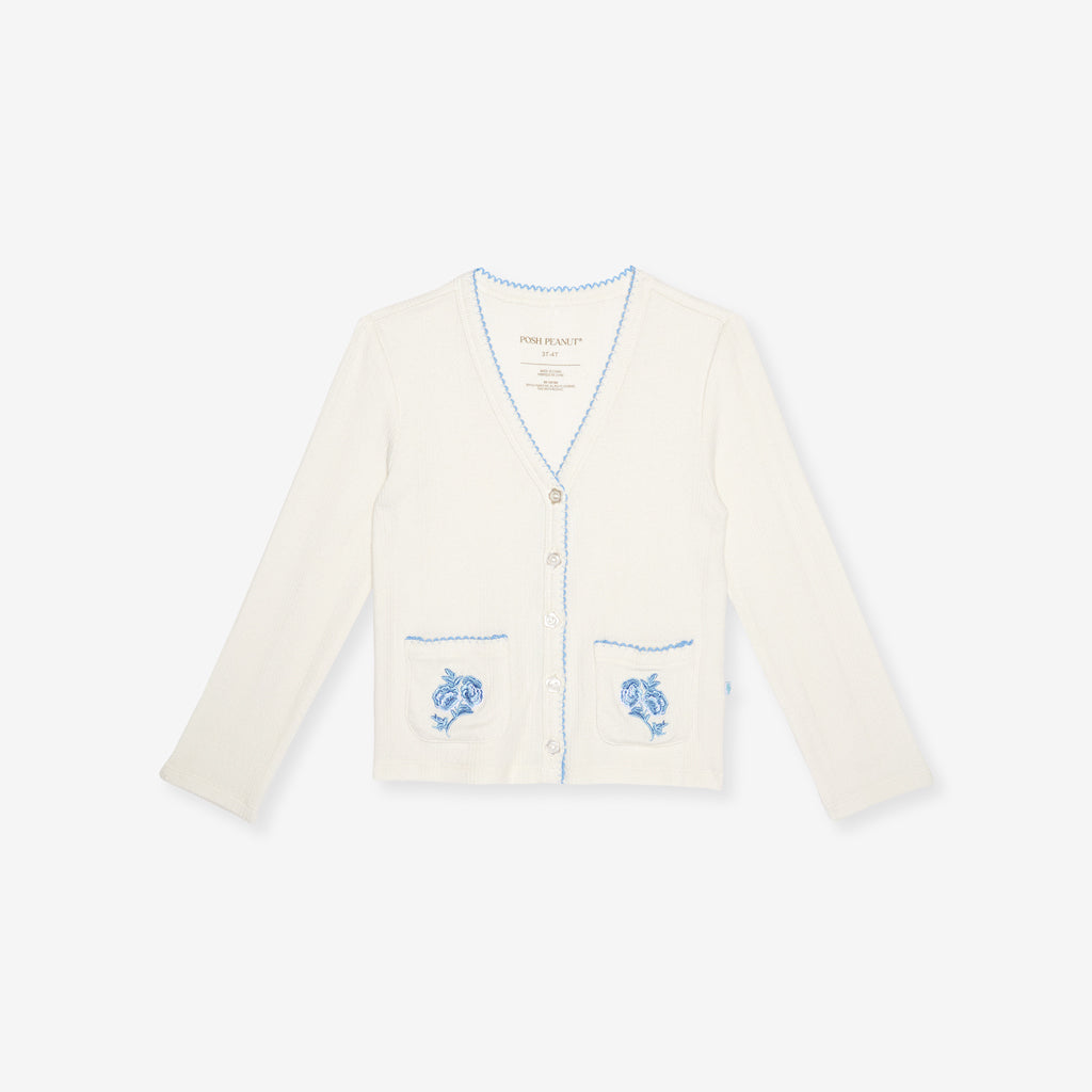 Ivory Hattie Pointelle Picot Cardigan