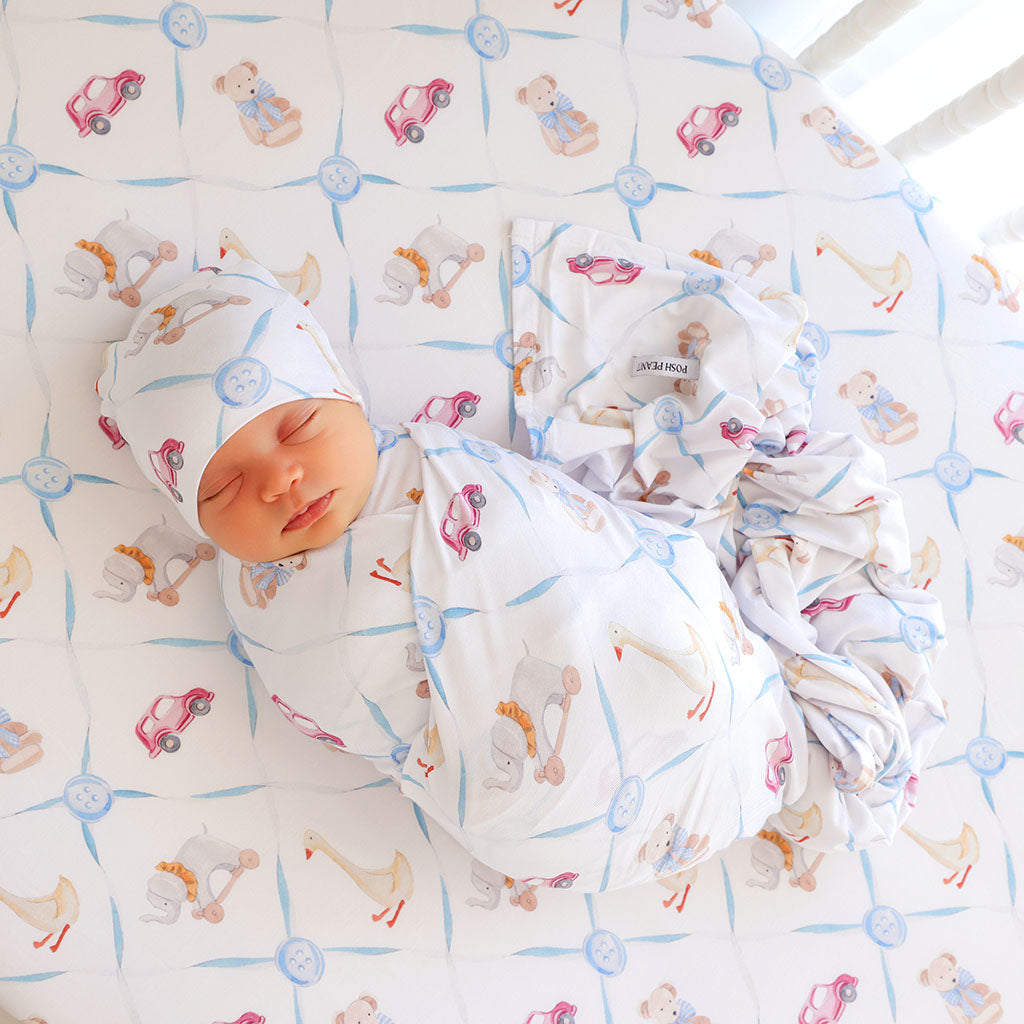 Oxford Swaddle Beanie Set