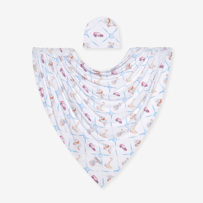 Oxford Swaddle Beanie Set