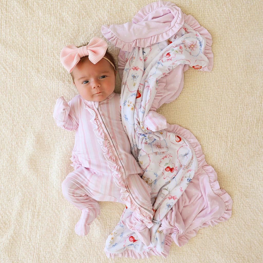 Caroline & Caroline Dot Ruffled Luxette Patoo® Blanket