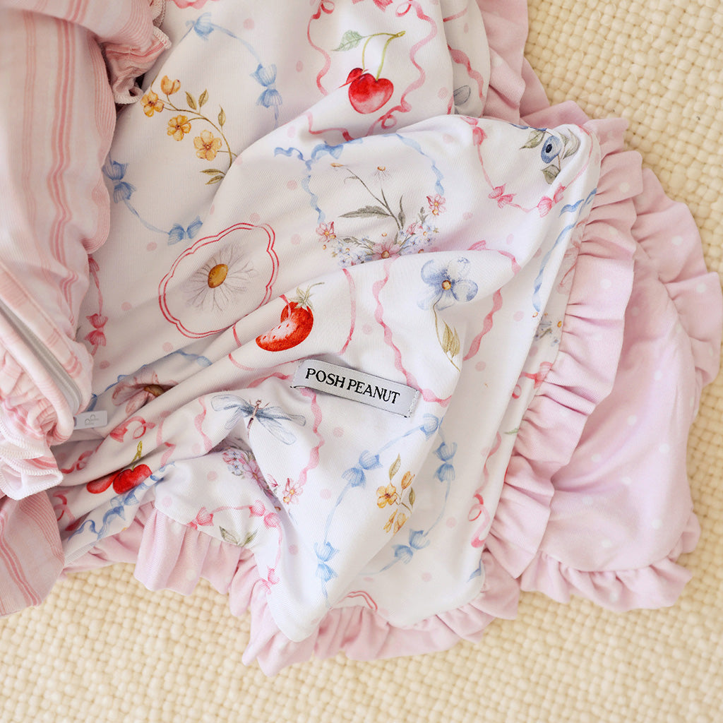 Caroline & Caroline Dot Ruffled Luxette Patoo® Blanket