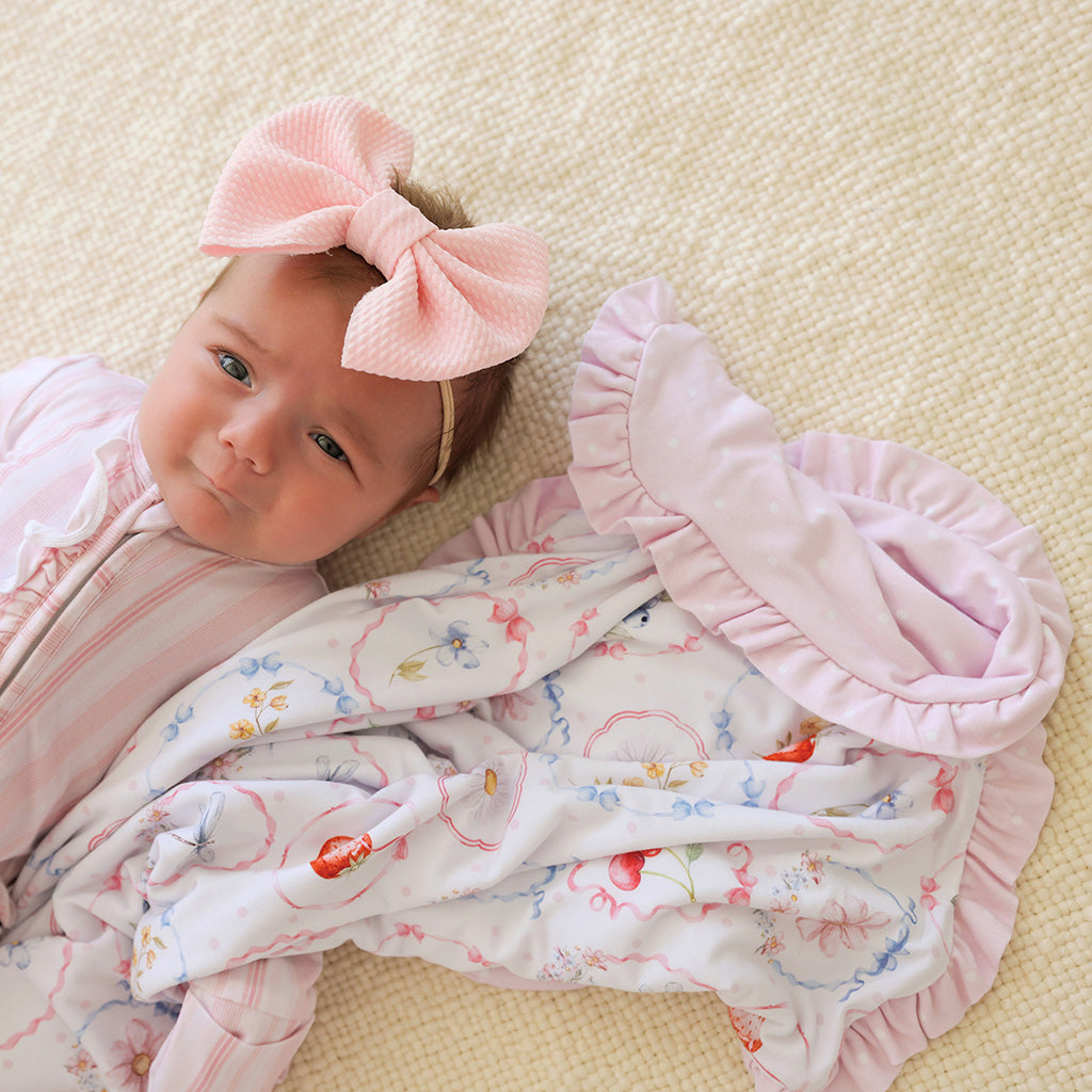 Caroline & Caroline Dot Ruffled Luxette Patoo® Blanket