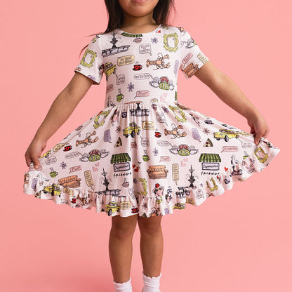 Friends Ruffled Twirl Dress