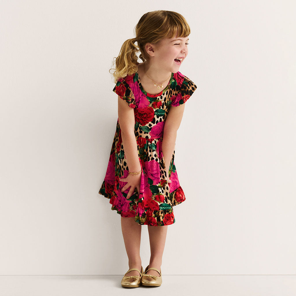 Wild Roses Ruffled Twirl Dress