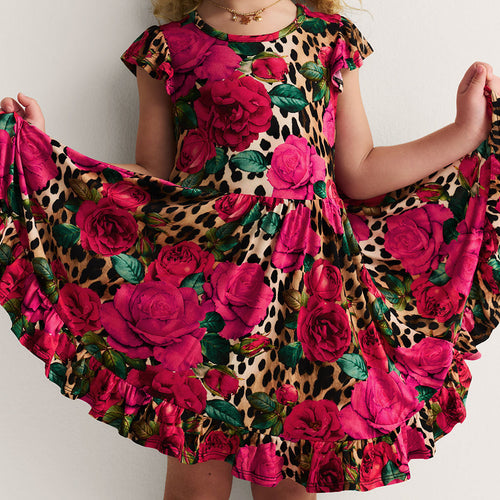 Wild Roses Ruffled Twirl Dress