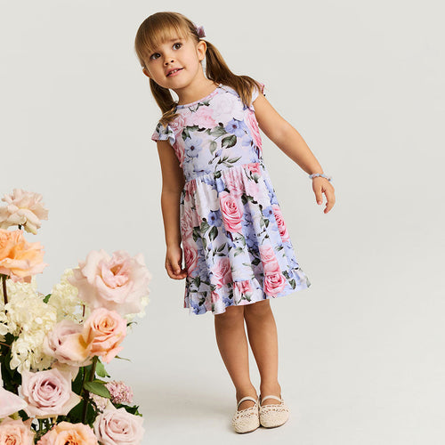 Marion Tie Back Ruffled Twirl Dress