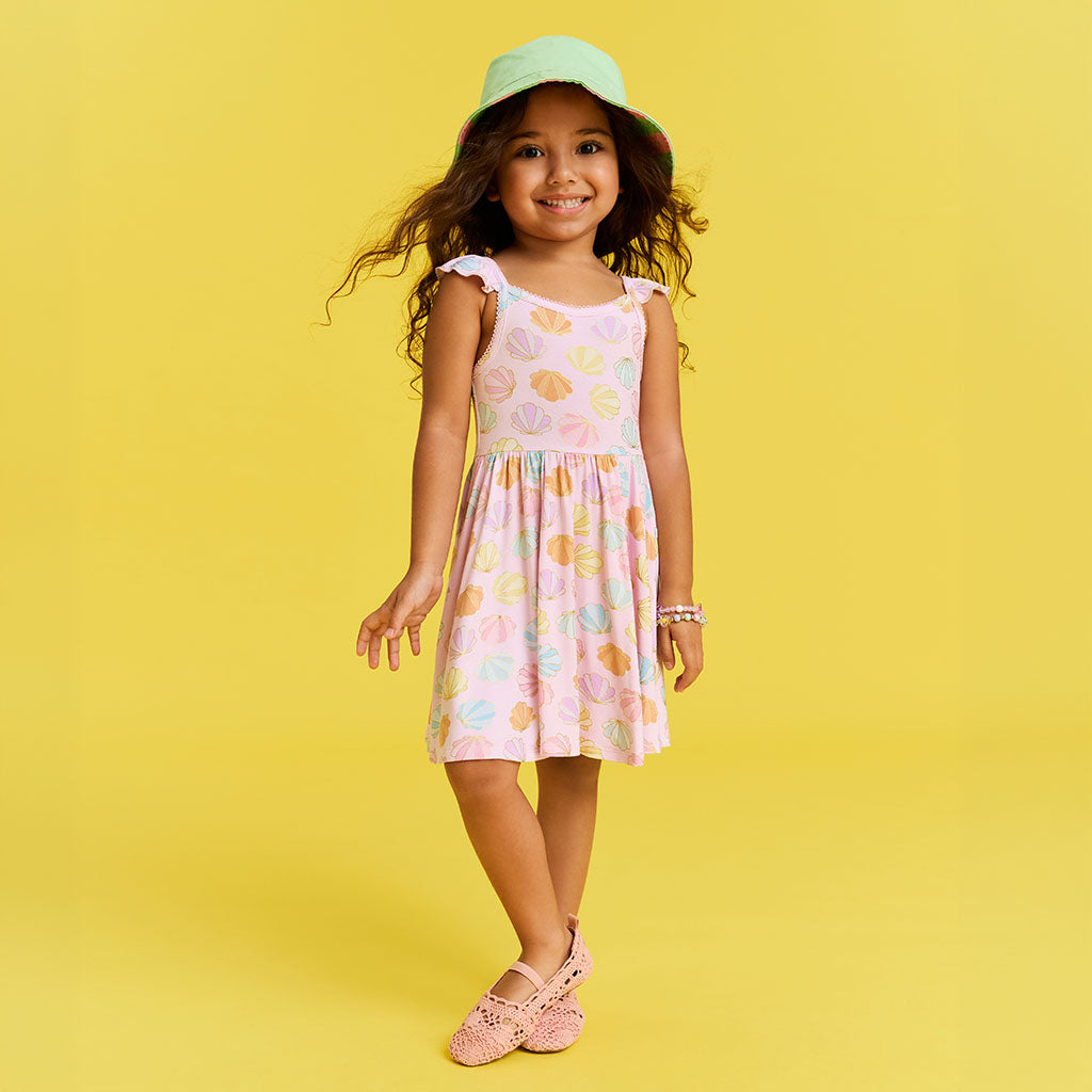 Shelly Pink Ruffled Picot Twirl Dress