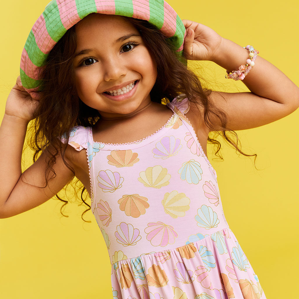 Shelly Pink Ruffled Picot Twirl Dress