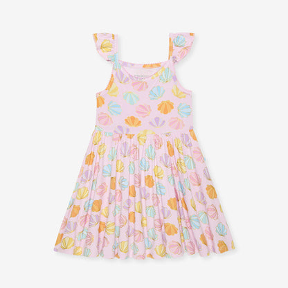 Shelly Pink Ruffled Picot Twirl Dress