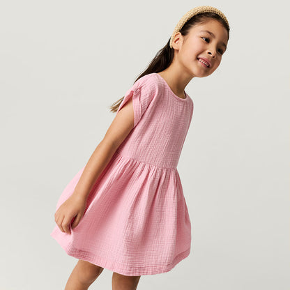 Happy Pink Cotton Crinkle Dress
