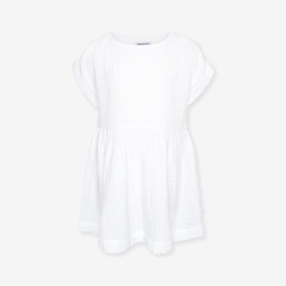 White Cotton Crinkle Dress