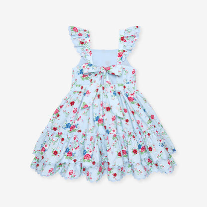 Jean Bamboo Challis Tie Back Tiered Dress