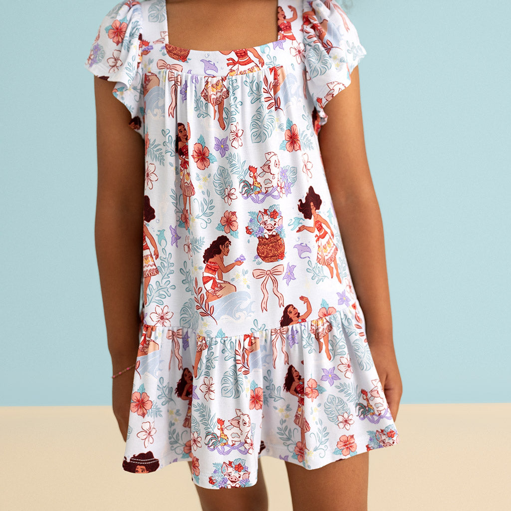 Disney Moana & Pua Square Neck Tiered Dress