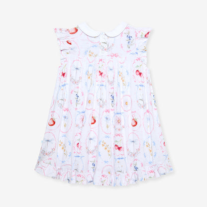 Caroline Collared Smocked Ruffled Dress
