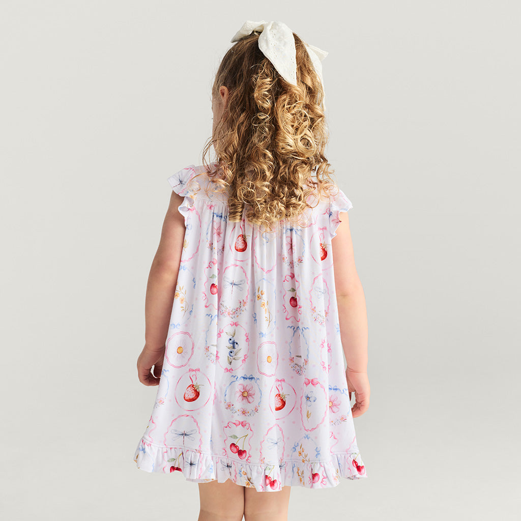 Caroline Collared Smocked Ruffled Dress