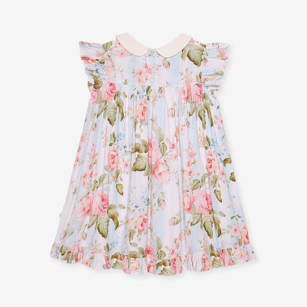 Leigh Collared Smocked Ruffled Dress