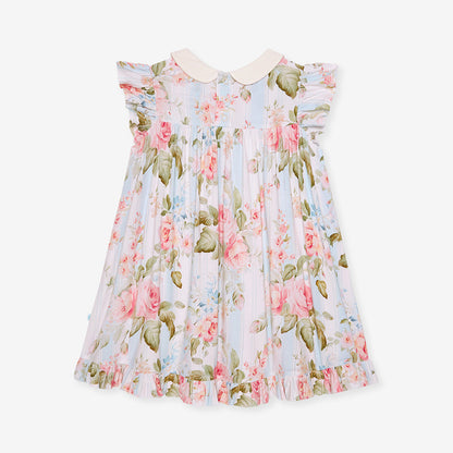 Leigh Collared Smocked Ruffled Dress
