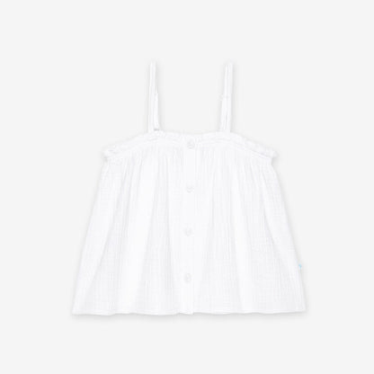 White Cotton Crinkle Cami