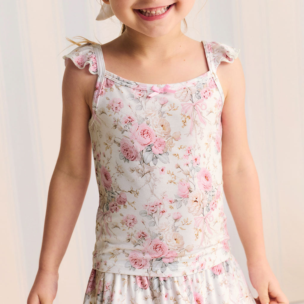 Roberta Girls' Flutter Strap Bow Cami