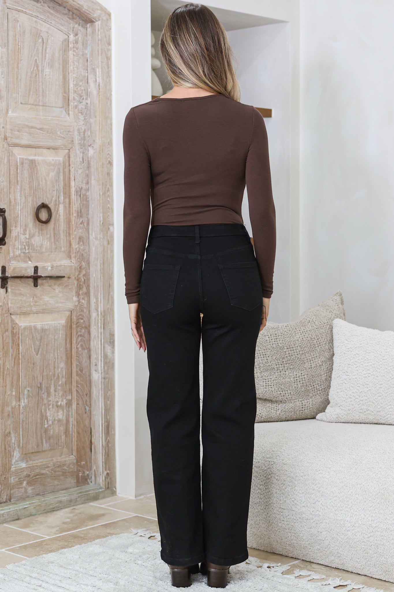 Paxon Jeans - High Waisted Bootcut Jeans in Black