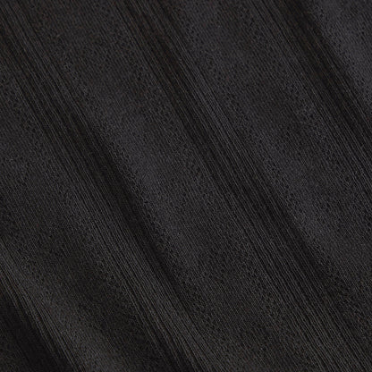 Black Pointelle Footie Ruffled Zippered One Piece