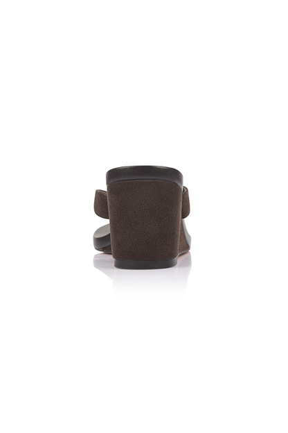 Polly Thong Wedges - Chocolate Brown Micro