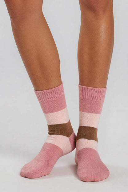 Quinby Thermal Socks 4 Pack - Pink/Brown